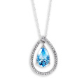 Micro Pave Setting 925 Silver Drop Sapphire Pendentifs Bijoux